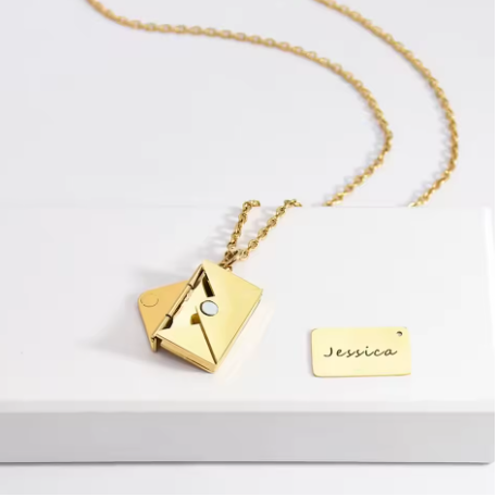 Envelope Necklace With Secret Message