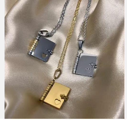 Custom Book Necklace, Any Message Inside